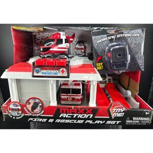 Maxx Action Fire & Rescue Play Set , Lights & Sounds, Toy Vehicles